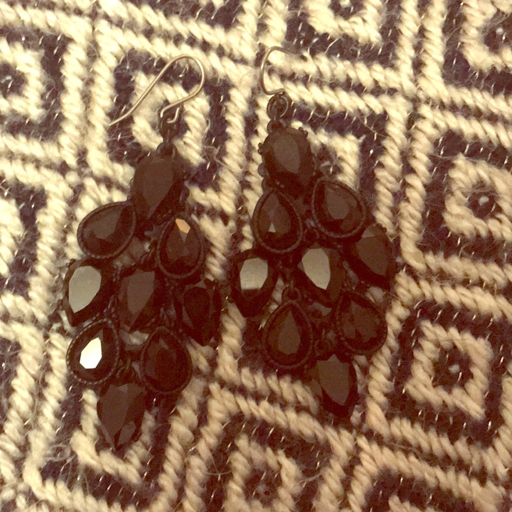 Black chandelier earrings